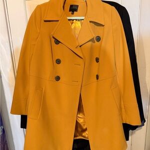 The Limited Women's Mustard Double-Breasted Pea Coat